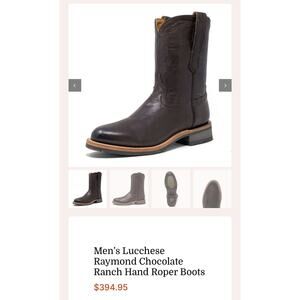 Lucchese Raymond chocolate Ranch Hand Roper boots men’s sz 8.5
